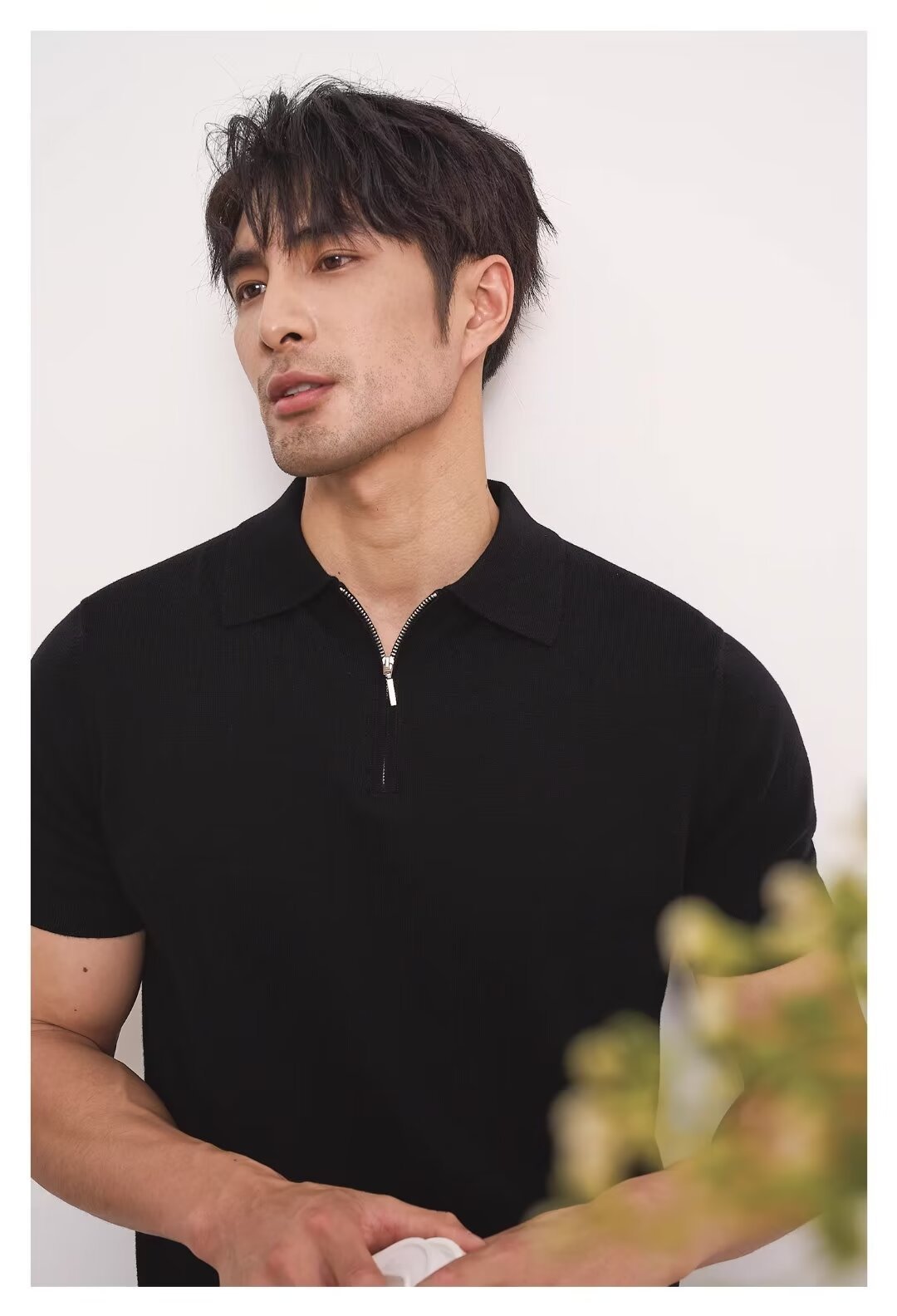 Light Luxury Zipper Polo Shirt Lapel Short Sleeve - Image 7