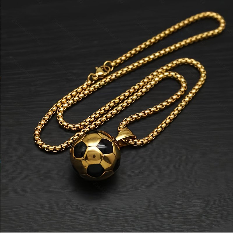 Creative World Cup Stainless Steel Football Pendant Necklace - Image 4