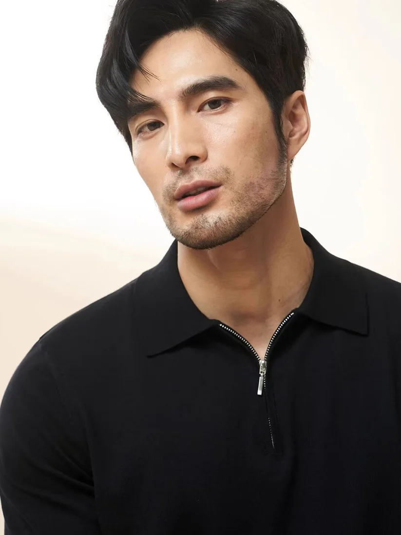 Light Luxury Zipper Polo Shirt Lapel Short Sleeve - Image 4