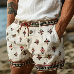 Summer Vintage Printed Casual Shorts